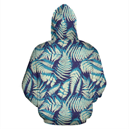 Fern Leave Summer Print Pattern Pullover Hoodie