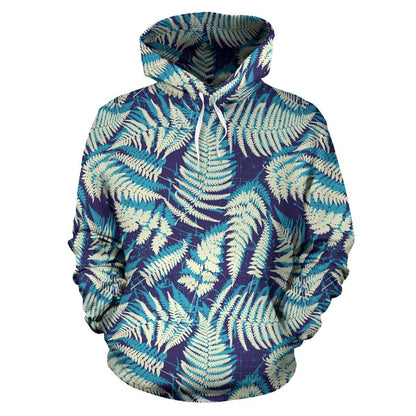 Fern Leave Summer Print Pattern Pullover Hoodie