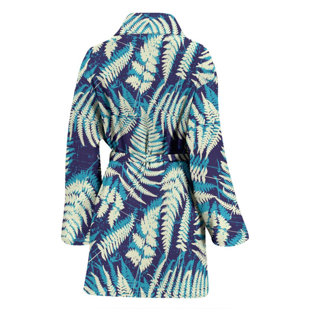 Fern Leave Summer Print Pattern Women Bath Robe-JTAMIGO.COM