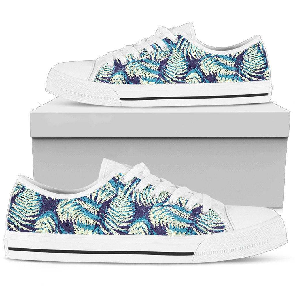 Fern Leave Summer Print Pattern Women Low Top Shoes