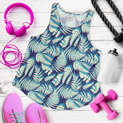 Fern Leave Summer Print Pattern Women Racerback Tank Top