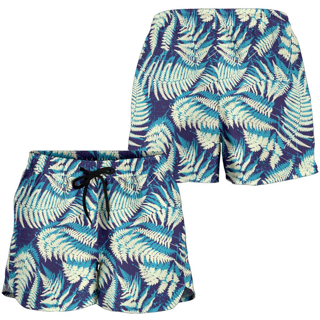 Fern Leave Summer Print Pattern Women Shorts-JTAMIGO.COM