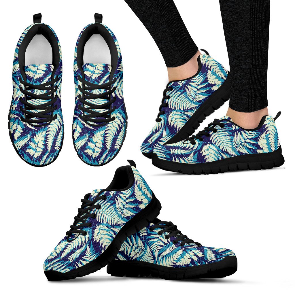 Fern Leave Summer Print Pattern Women Sneakers Shoes