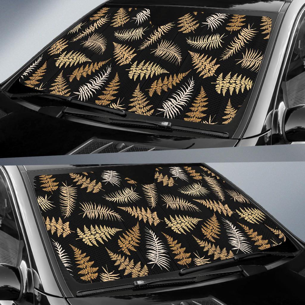 Fern Leaves Bright Print Pattern Car Sun Shade For Windshield