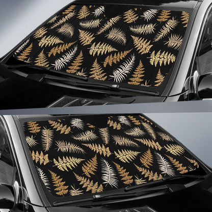 Fern Leaves Bright Print Pattern Car Sun Shade For Windshield