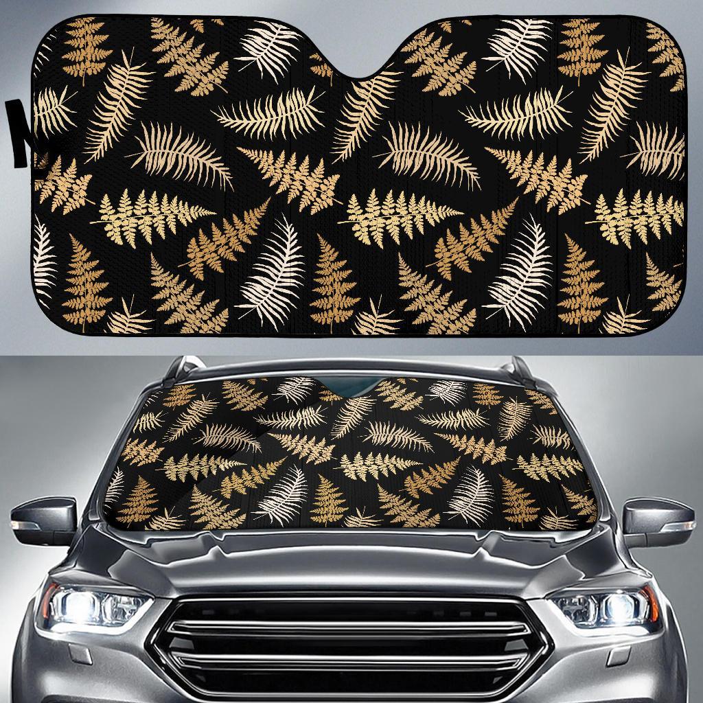 Fern Leaves Bright Print Pattern Car Sun Shade For Windshield
