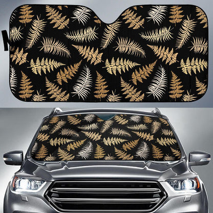 Fern Leaves Bright Print Pattern Car Sun Shade For Windshield