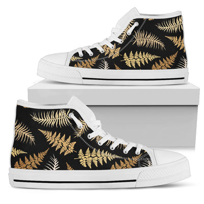 Fern Leaves Bright Print Pattern Women High Top Shoes