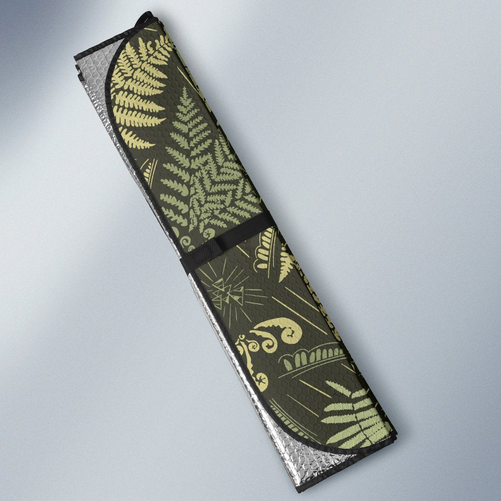 Fern Leaves Green Print Pattern Car Sun Shade For Windshield