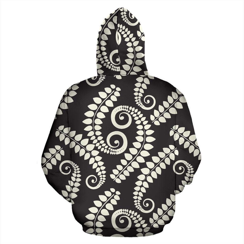 Fern Leaves Print Pattern Zip Up Hoodie