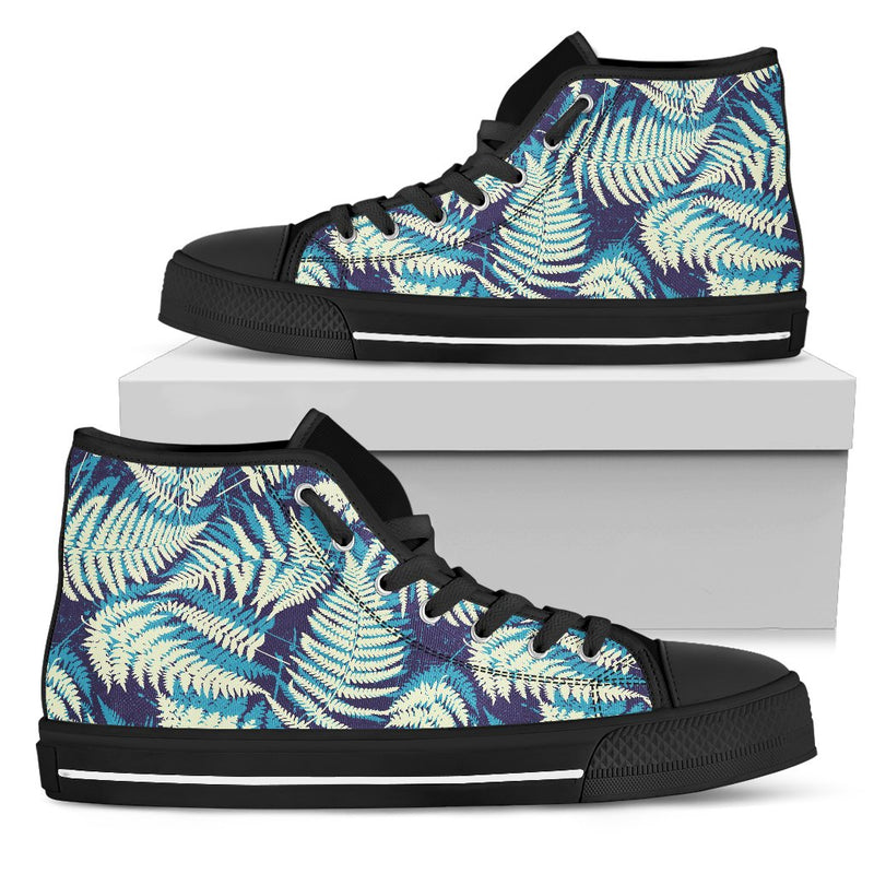 Fern Leaves Summer Print Pattern Women High Top Shoes