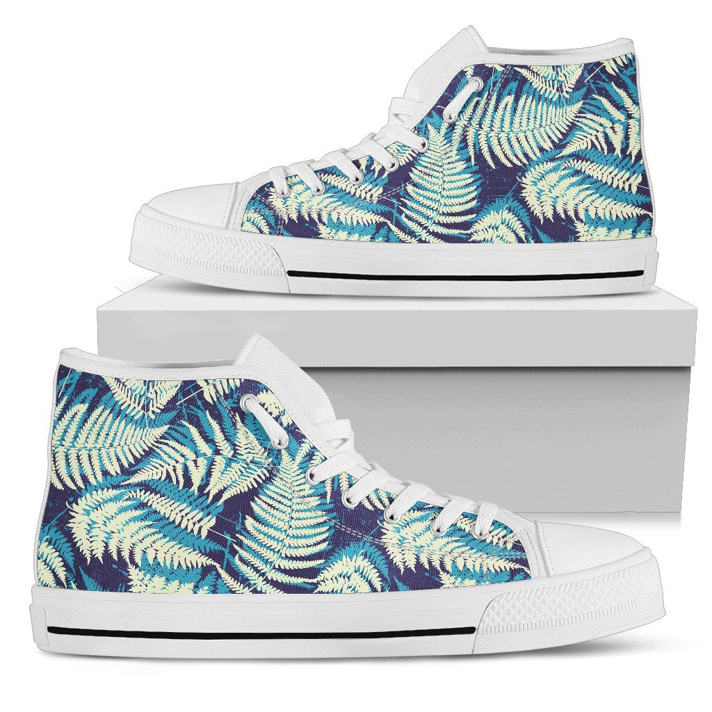 Fern Leaves Summer Print Pattern Women High Top Shoes