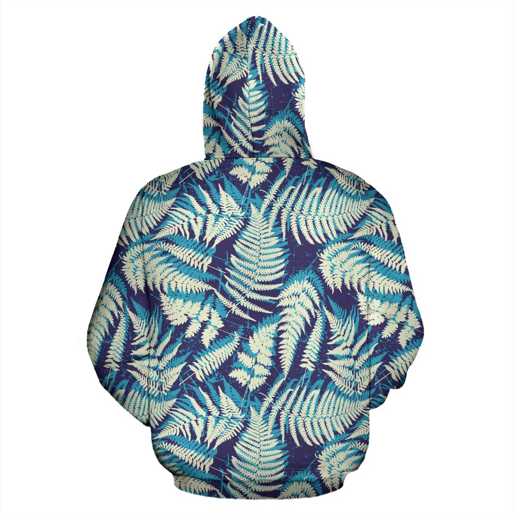 Fern Leaves Summer Print Pattern Zip Up Hoodie