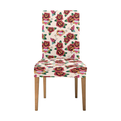 Tattoo Rose Print Design LKS302 Dining Chair Slipcover