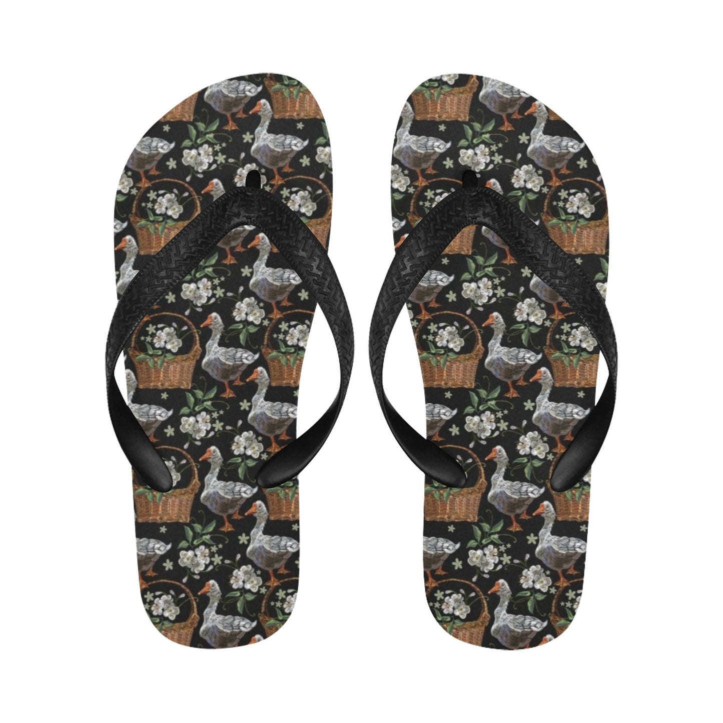 Goose Print Design LKS406 Flip Flops
