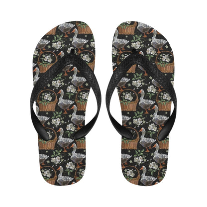 Goose Print Design LKS406 Flip Flops