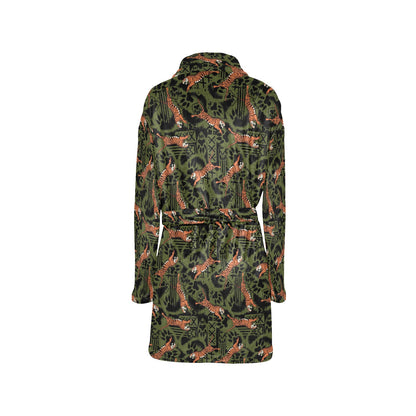 Tiger Pattern Print Design LKS303 Women's Fleece Robe