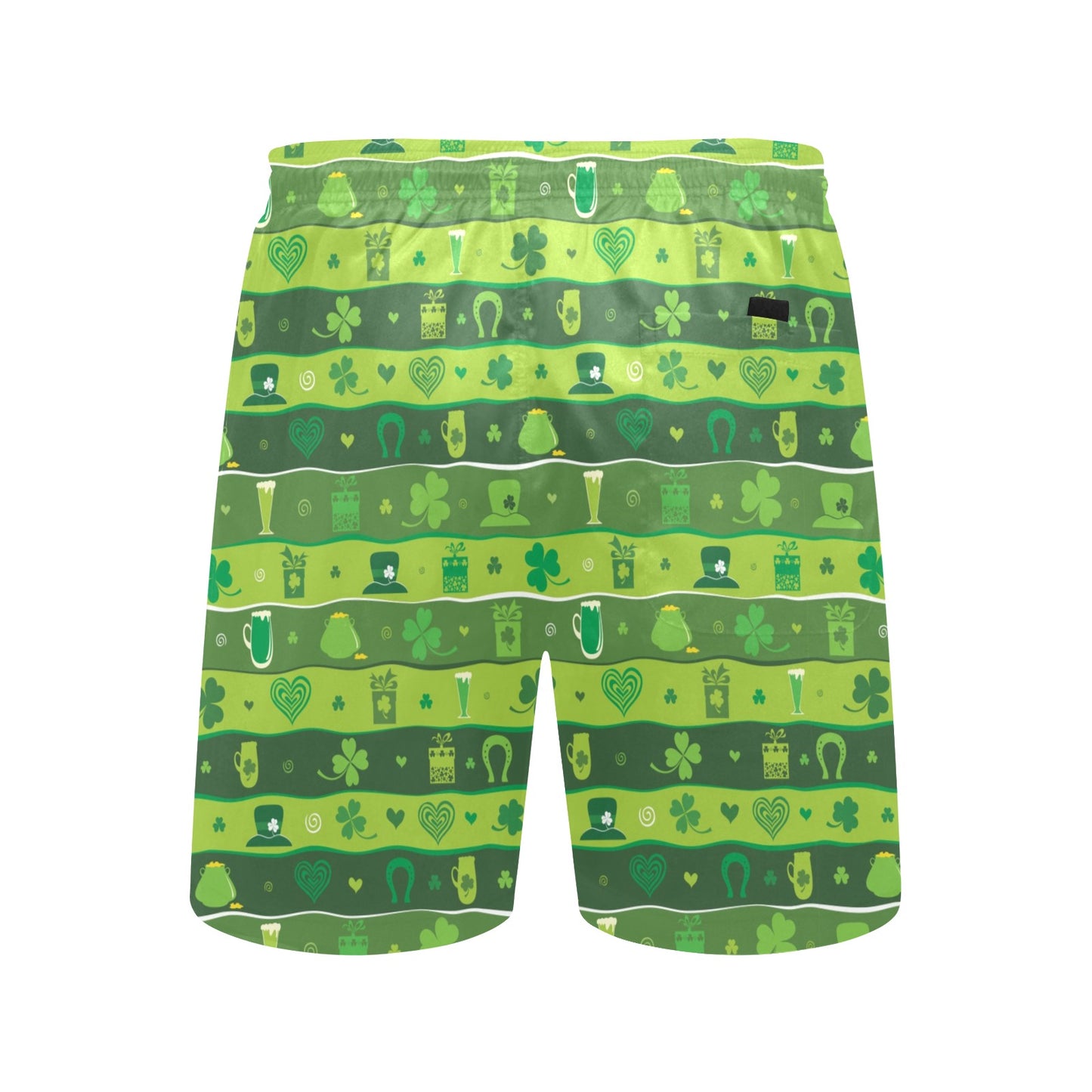 Shamrock Print Design LKS303 Men's Swim Trunks Beach Shorts