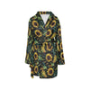 Sunflower Print Design LKS308 Women's Fleece Robe