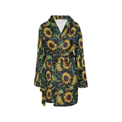 Sunflower Print Design LKS308 Women's Fleece Robe