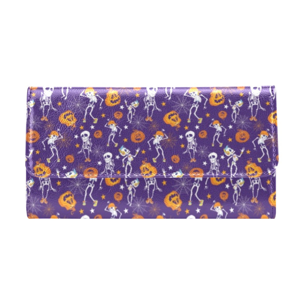 Skeleton Halloween Dance Print Design LKS304 Women's Trifold Wallet