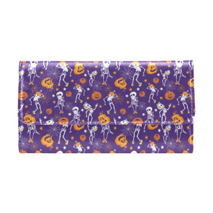 Skeleton Halloween Dance Print Design LKS304 Women's Trifold Wallet