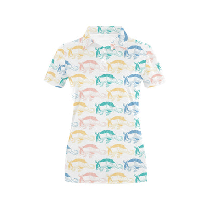 Armadillo Pattern Print Design 05 Women's Polo Shirt