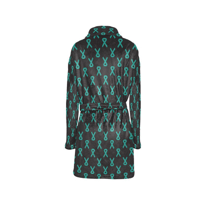 Ovarian cancer Pattern Print Design A01 Women's Fleece Robe