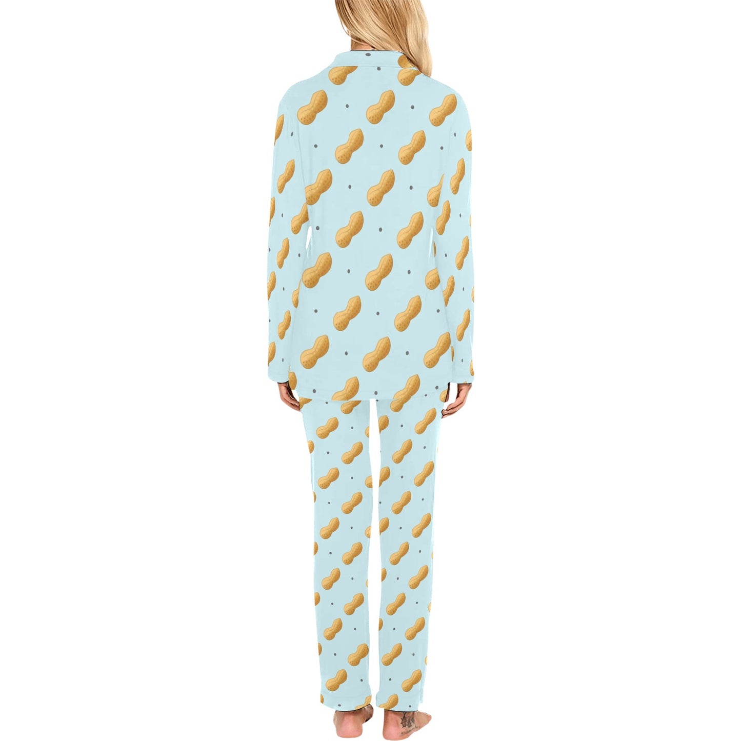 Peanut Pattern Print Design A03 Women's Long Pajama Set