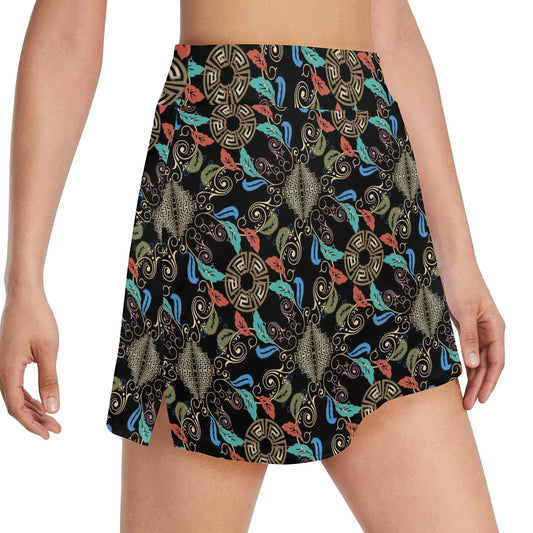Ancient Greek Print Design LKS308 17" Golf & Pickleball Skort with Pockets