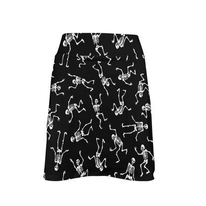 Skeleton Print Design LKS305 17" Golf & Pickleball Skort with Pockets