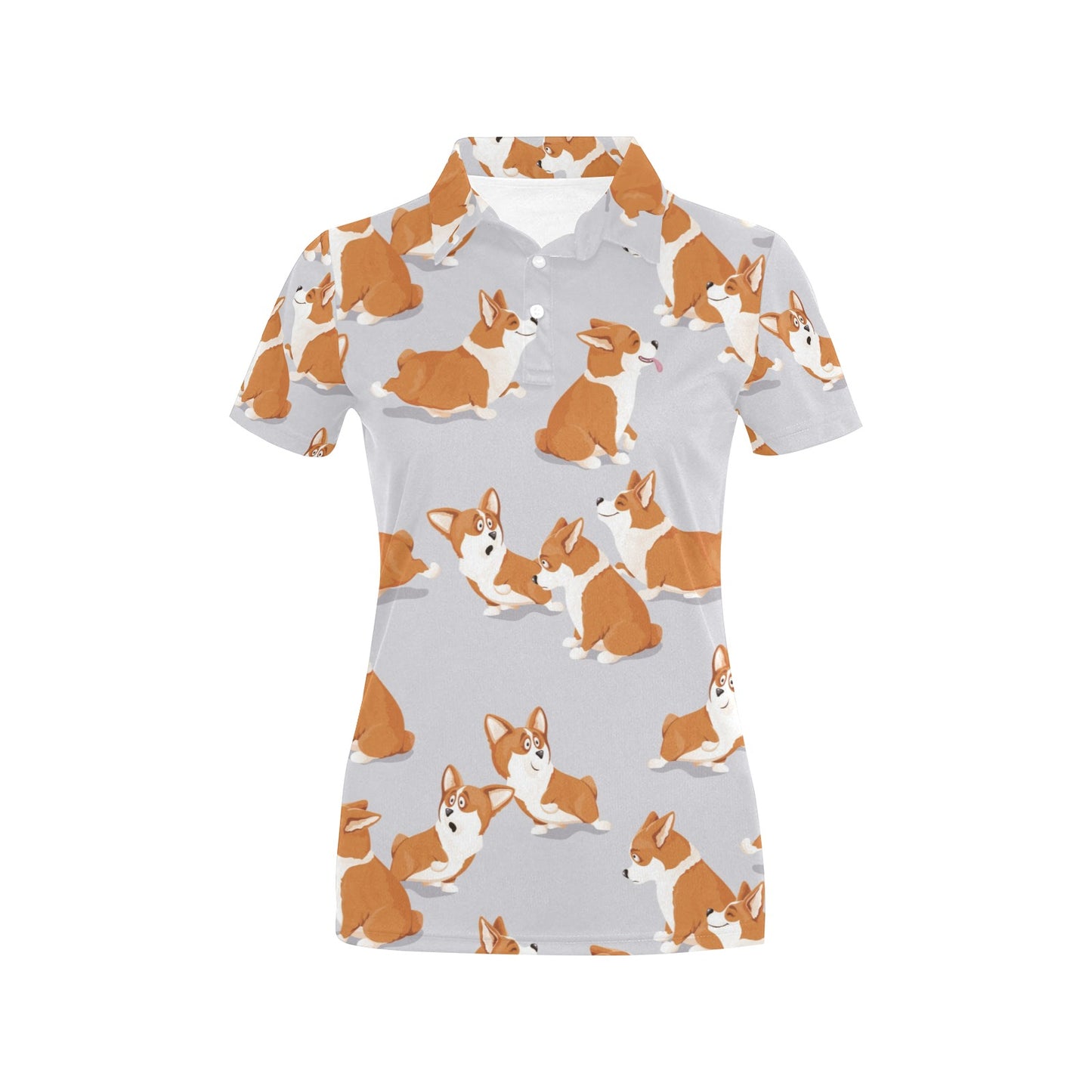 Pembroke Welsh Corgis Pattern Print Design A04 Women's Polo Shirt