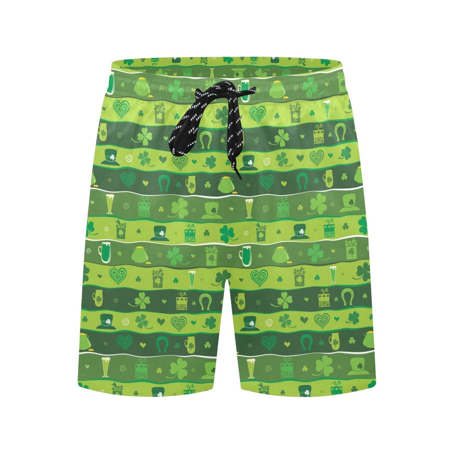 Shamrock Print Design LKS303 Men's Swim Trunks Beach Shorts