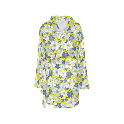 Daffodils Pattern Print Design 01 Women's Fleece Robe