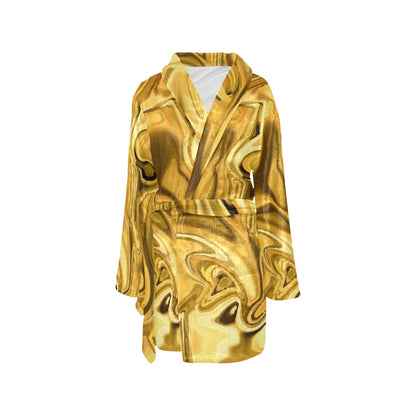 Liquid Pattern Print Design 03 Women's Fleece Robe