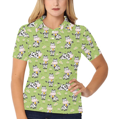 Cattle Print Design LKS401 Women's Polo Shirt