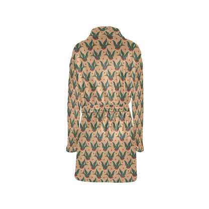 Old School Tattoo Swallow Design Women's Fleece Robe