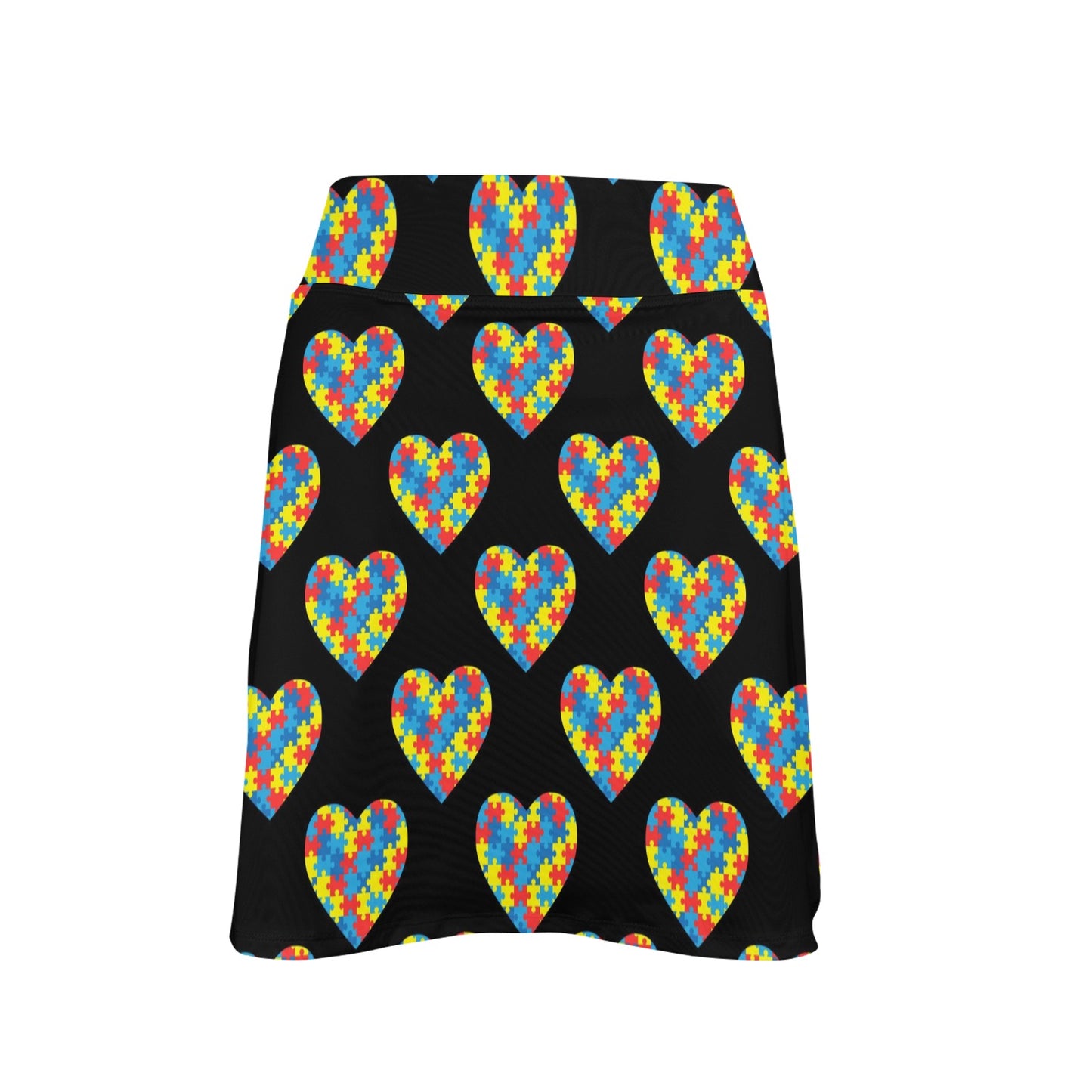 Autism Awareness Heart Design Print 17" Golf & Pickleball Skort with Pockets