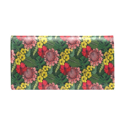 Summer Floral Print Design LKS305 Women's Trifold Wallet