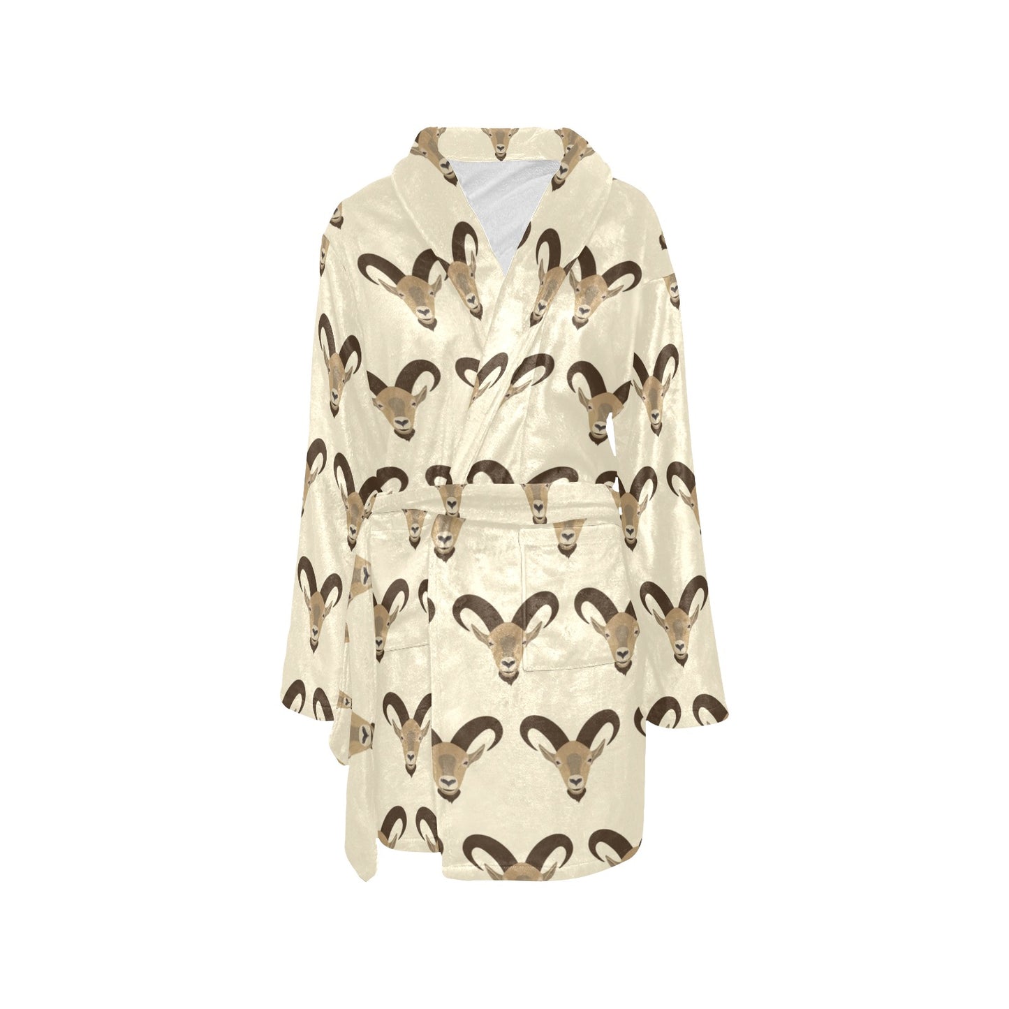 Goat Pattern Print Design 01 Women's Fleece Robe