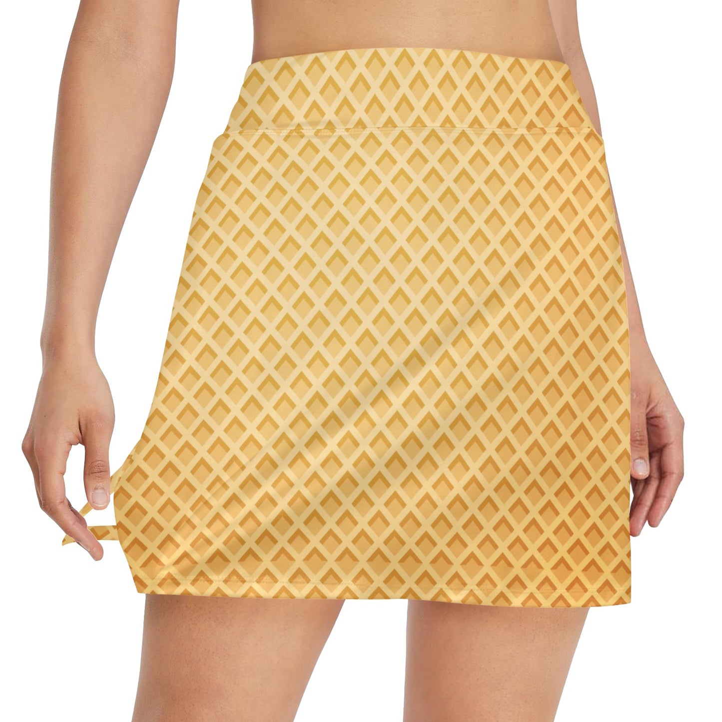Waffle Texture Print Design LKS302 17" Golf & Pickleball Skort with Pockets