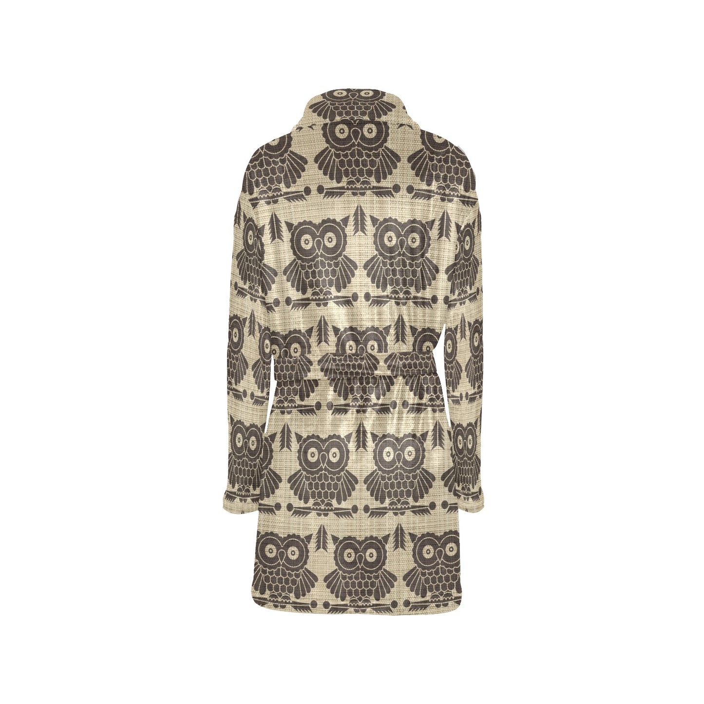 Owl Pattern Print Design A01 Women's Fleece Robe