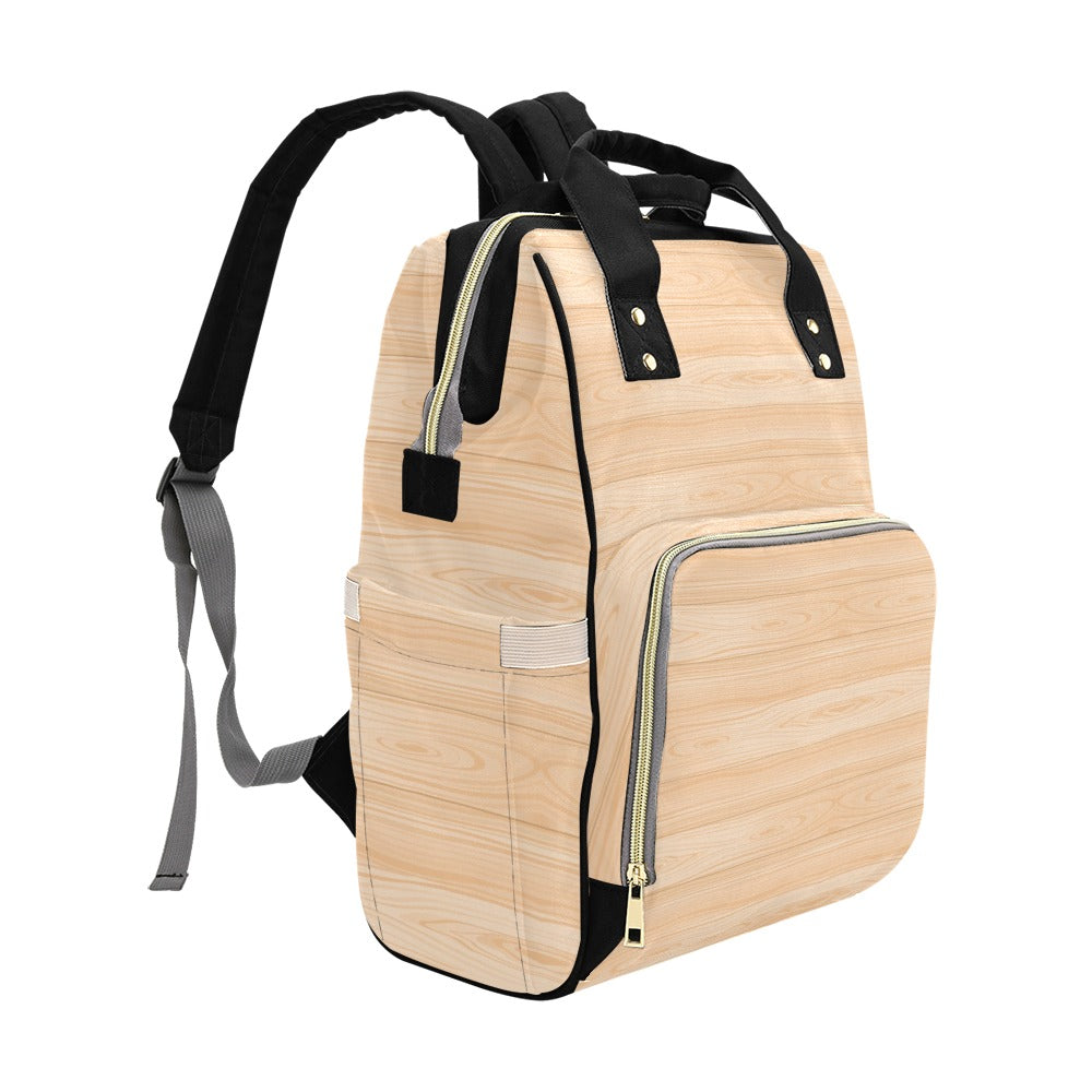 Wood Texture Print Design LKS302 Diaper Bag Backpack