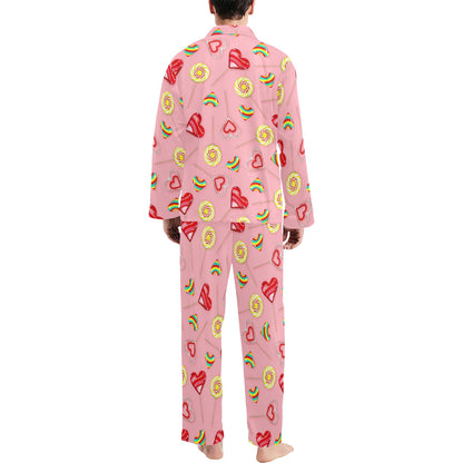 Lollipop Pattern Print Design LL05 Men's Long Pajama Set