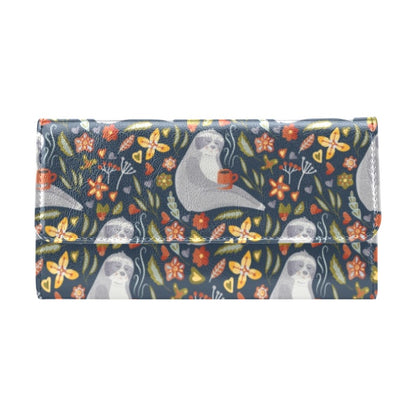 Sloth Print Design LKS303 Women's Trifold Wallet