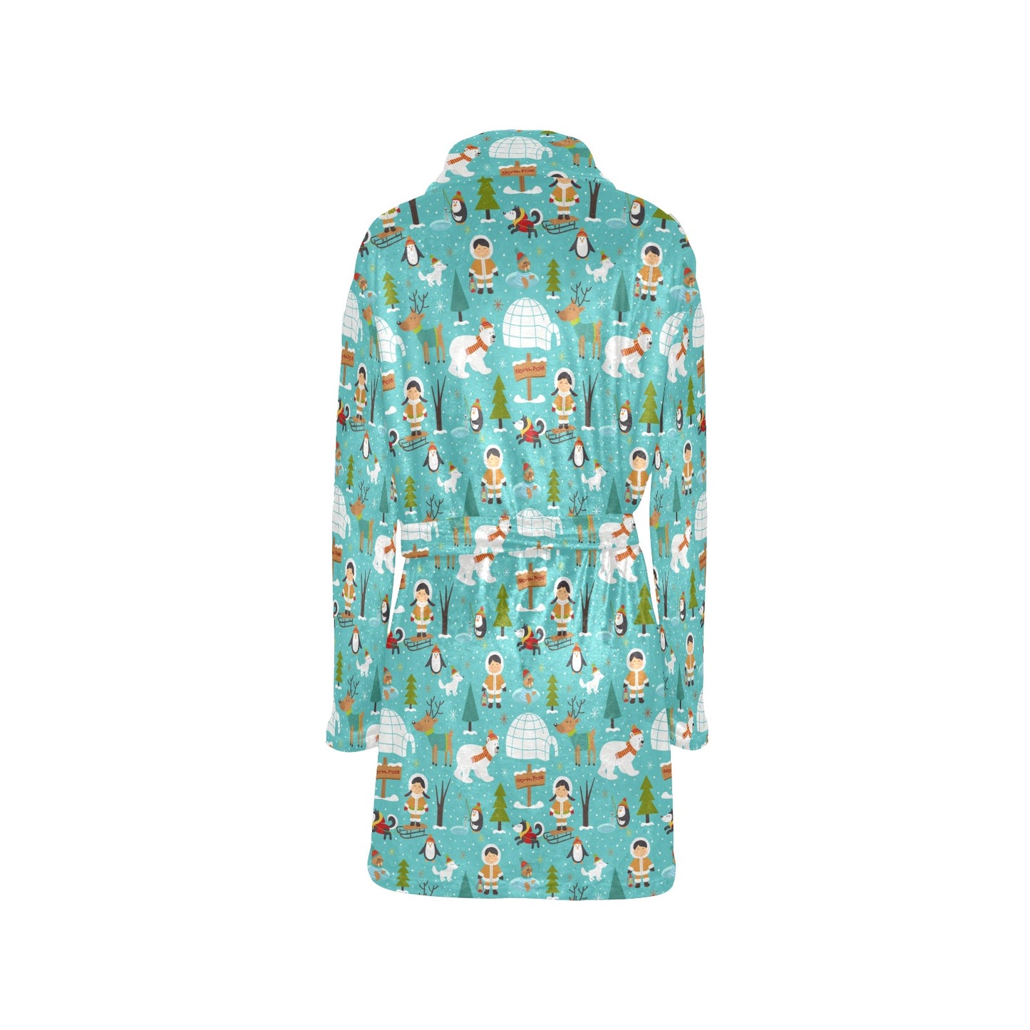 Eskimo Pattern Print Design 01 Women's Fleece Robe