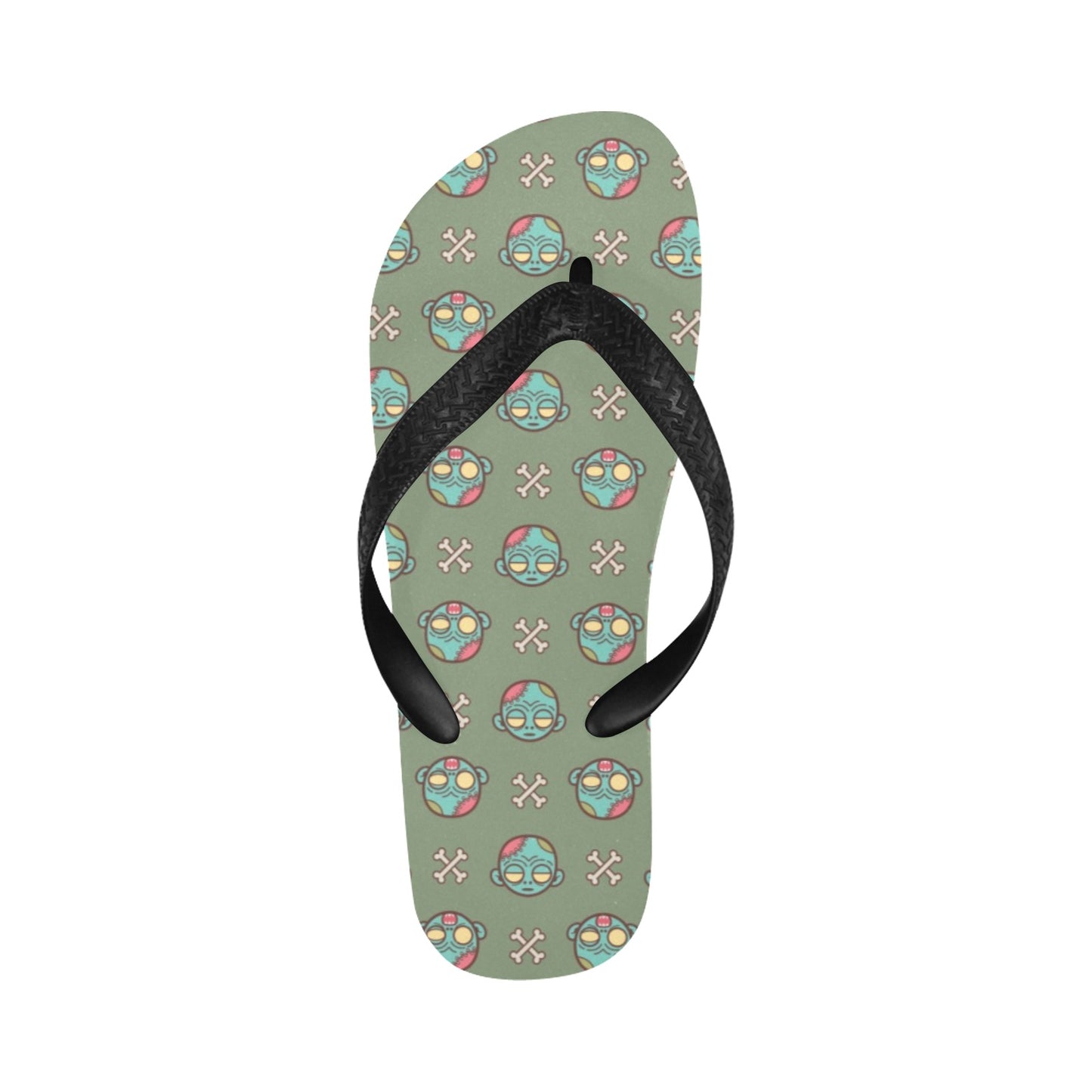 Zombie Print Design LKS301 Flip Flops