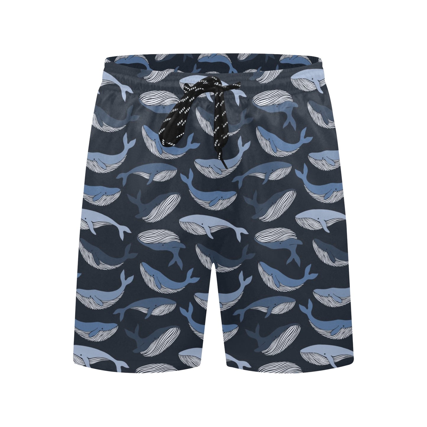 Whale Print Design LKS301 Men's Swim Trunks Beach Shorts