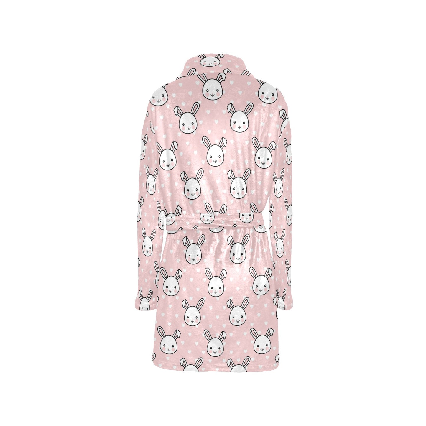 Rabbit Pattern Print Design RB02 Women's Fleece Robe