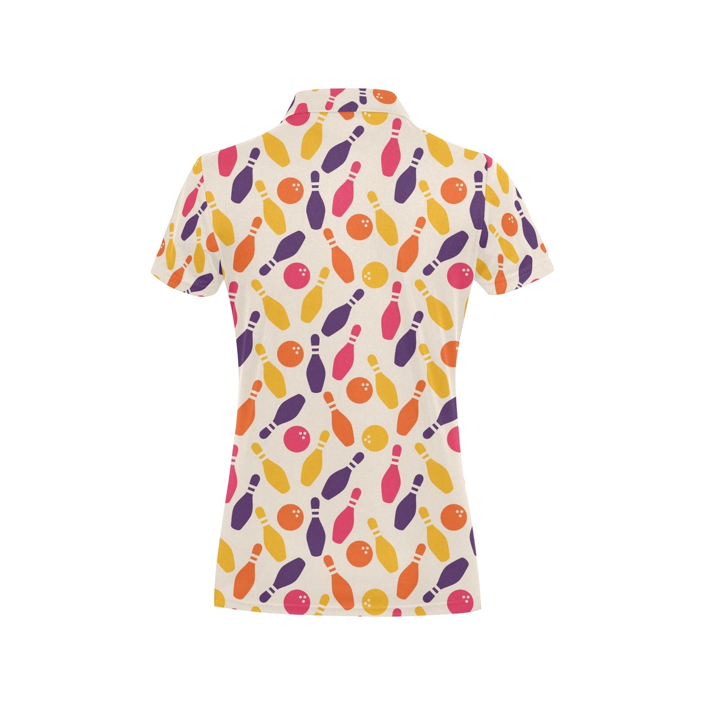 Bowling Pattern Print Design 06 Women's Polo Shirt